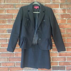Nine & Co 2 Button 2 Pocket Blazer and Skirt Suit Set